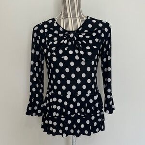Zadie B’s - Elegant Black and White Polka Dot Women's Blouse